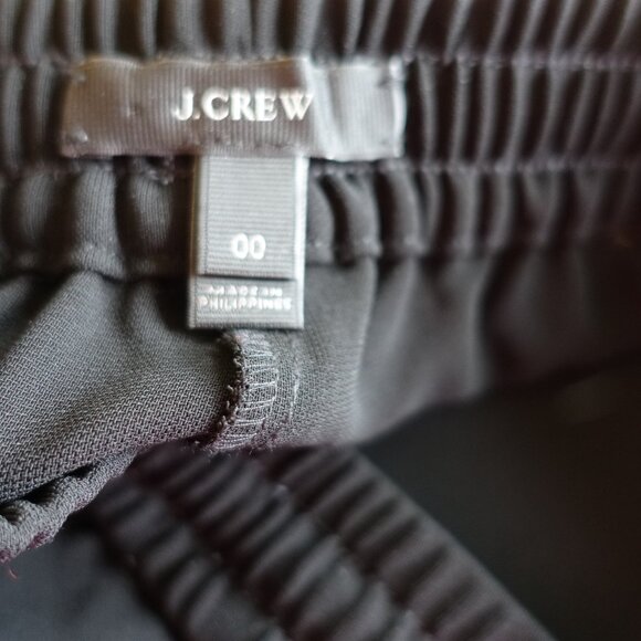 J.Crew 03341 black mid rise elastic waist drawstring drapey pants pockets 00 XXS - Picture 10 of 13